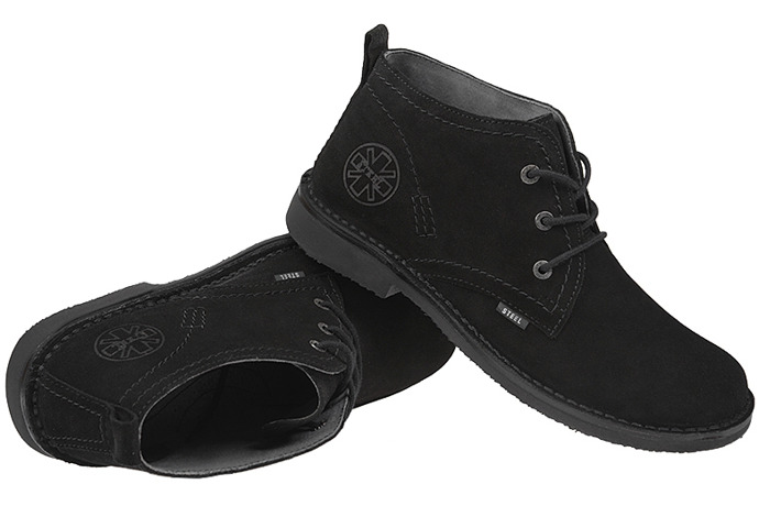 Kultowe trzewiki buty STEEL 284-W10 Czarne
