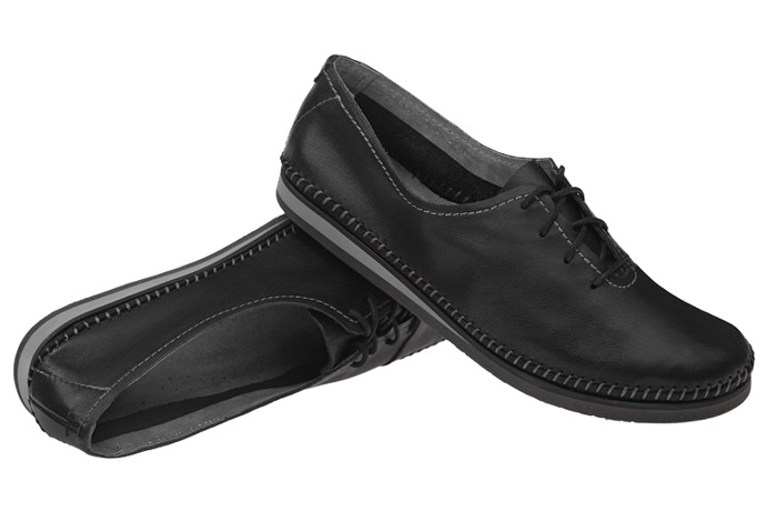 Mokasyny sznurowane buty SIMEN 6870 Czarne