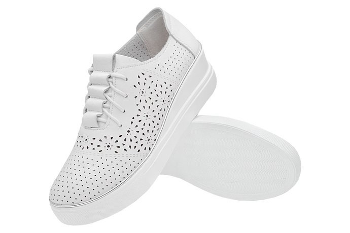 Półbuty Sneakersy ARTIKER 48C1532 Białe na koturnie